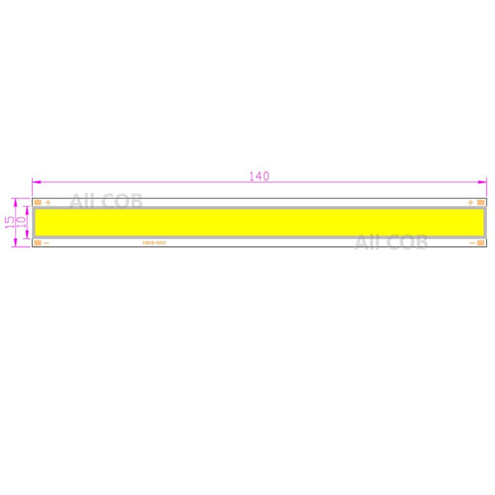 140*15mm COB LED Strip Bar Light 5.51 inch DC12V 4W